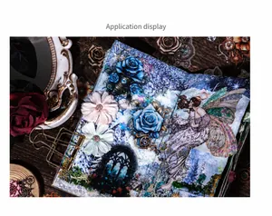 Autocollants PET fleurs mécaniques avec motifs steampunk pour scrapbooking et décoration
