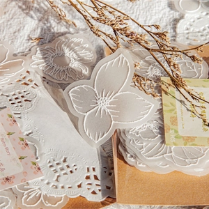 Lot de 30 autocollants de fleurs PET avec effet relief pour décoration de scrapbooking vintage