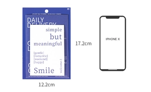 Detailed view of 17.2cm minimalist stickers set with size comparison against a smartphone
