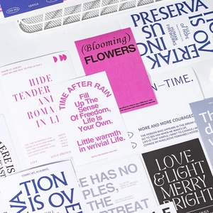 Artistic English inspirational decorative cards set in modern typography for DIY decor
