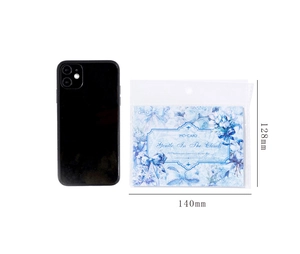 Detailed view of Gentle In The Clouds PET floral stickers with gold foil laser details