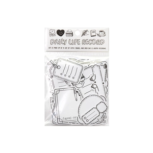 Pack de 50 pegatinas Twilight con etiquetas decorativas DIY dibujadas a mano en blanco y negro