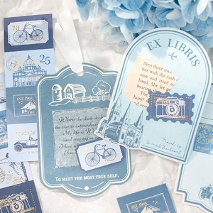 Vintage Scrapbooking Paper Sticker Material Pack Retro Floral Architecture Butterfly Decorative Journaling Supplies Aesthetic Stationery Paper Labels