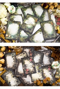 Detailed view of Dark Rose vintage floral scrapbooking paper with botanical patterns