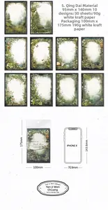 Detail of vintage flower aesthetic scrapbooking paper pack with 10 floral designs