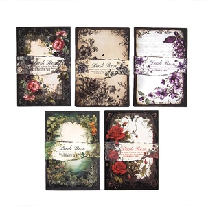 Dark Rose vintage floral paper set for scrapbooking DIY decoration with gothic designs