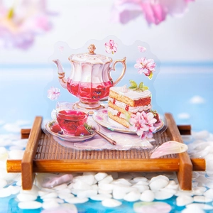 Romantic Cherry Blossom PET Stickers Shell Light Effect Iridescent Floral Cat DIY Scrapbooking Decorative Journal Decals