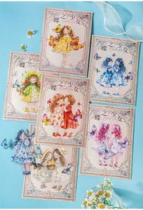 Detail of Butterfly Girl decorative stickers set with floral elements and soft lighting