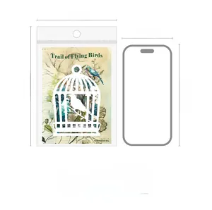 Size comparison of retro bird theme scrapbook paper with an iPhone 14 reference