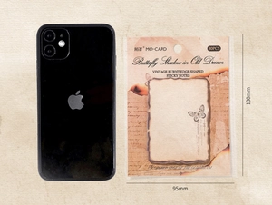 Vintage burnt-edge sticky notes featuring butterfly designs for journaling and scrapbooking