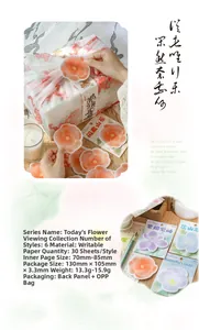 Detail of floral stickers with burnt edges for scrapbooking and creative journaling