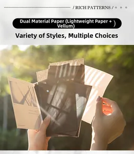 Translucent vellum and light paper with vintage art photography in natural sunlight