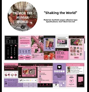 Détail du ruban washi style interface utilisateur avec icônes de réseaux sociaux