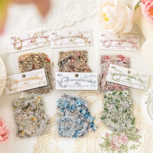 Pack de pegatinas vintage PET Flower Frame Museum con 6 diseños de marcos florales