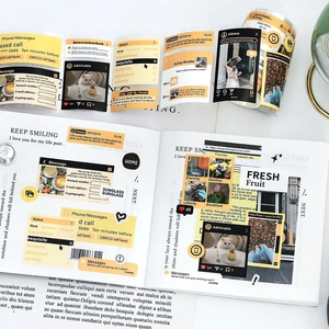 UI-style decorative masking tape set for planners with retro phone interface patterns