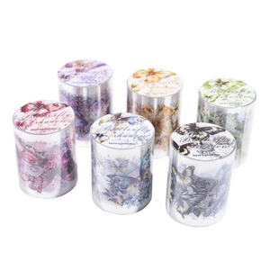 Set of 6 butterfly and floral PET decorative tapes for journaling and DIY crafts