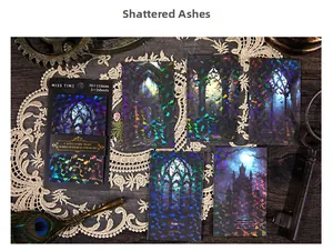 Detail der Castle Night Gothic Aufkleber mit holografischem Laserfinish für Journaling