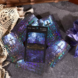 Gothic Burg Aufkleber Set mit Lasertexturen für DIY Journal Dekoration 10 Stück