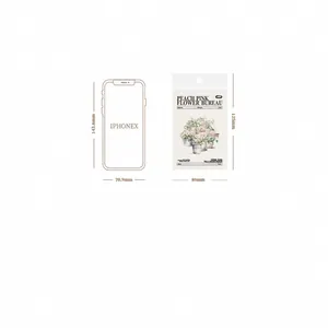 Confronto dimensioni degli adesivi PET con fiori rosa con misure 80mm x 125mm