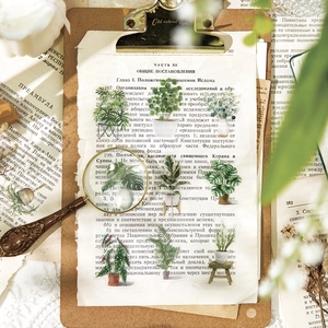 Adesivi in PET con piante verdi per decorazioni scrapbooking in stile vintage retrò