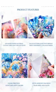 Detailed view of floral washi stickers showing the paper texture and adhesive backing