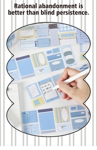 Primer plano de pegatinas funcionales para agenda y scrapbooking con patrones geométricos