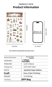 Classic Chinese furniture stickers size comparison with phone and technical specifications