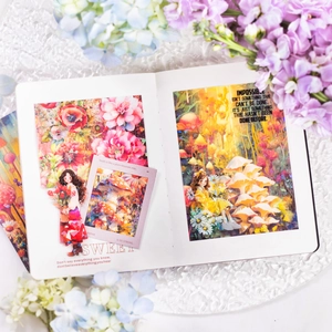 Set de pegatinas de jardín floral para scrapbooking con elementos naturales e ilustraciones