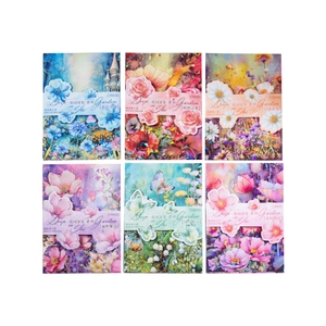 Pegatinas de flores Garden Deep con acabado de luz de concha para scrapbooking