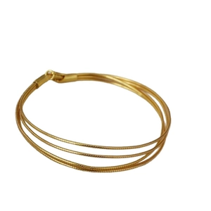 Minimalist gold-plated multilayer snake chain bracelet with sleek metal clasp