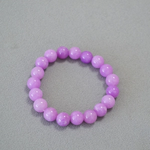 Handmade 10mm Kunzite and Apatite beaded stretch bracelet with natural purple textures