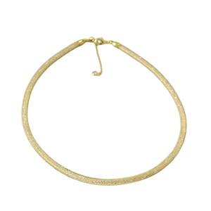 Elegant gold-plated brass mesh choker necklace with adjustable lobster clasp closure