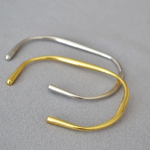 Unregelmäßig Geometrisch Messing Armreif Für Damen Gold Platinierte Minimalistische Offene Manschette Armband Mode Schmuck