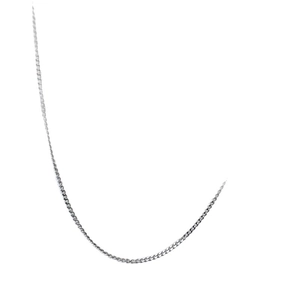 Minimalist silver stainless steel Cuban link chain necklace on a clean white background