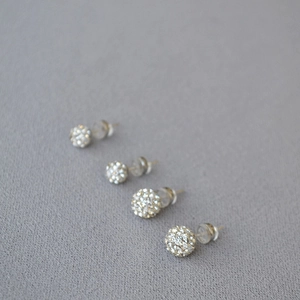 Minimalist 925 Sterling Silver Earring Post Stud Earrings Shiny Shamballa Pave Rhinestone Ball Earrings For Women Daily Commute Jewelry