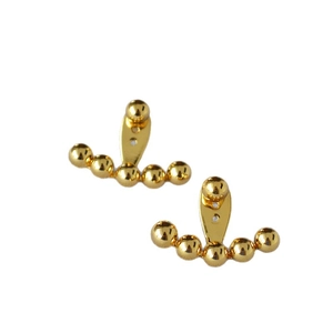 Pendientes Ear Jacket bañados en oro con cinco bolas pulidas en diseño curvado