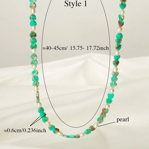 Multilayer Evil Eye Tarot necklace with turquoise heart beads and white pearls