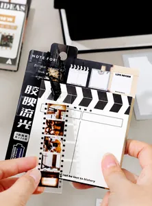 Transparante PET-bladwijzer in filmstijl met ontwerpen van filmstrips en filmklappers