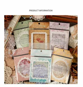 Vue détaillée de la collection de papier dentelle vintage pour scrapbooking et DIY