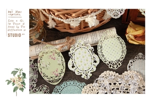 Papier dentelle vintage découpé au laser pour scrapbooking avec motifs rétro variés