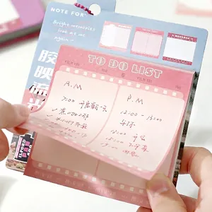 To-do lijst notitieblok in roze 135mm filmrol ontwerp met blauwe achterkant voor planning