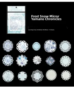 Détail de 15 papiers dentelle vintage aux motifs botaniques pour décor de scrapbooking