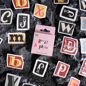 Set de pegatinas de alfabeto retro con letras de colores para scrapbooking y manualidades