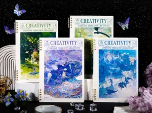 Détail des carnets à spirales série Creativity avec illustrations de forêt vintage