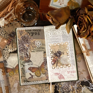 Papier Dentelle Vintage Matériel Scrapbook Série Green Field Forest Autocollants Décoratifs Découpés au Laser Pour Journal DIY