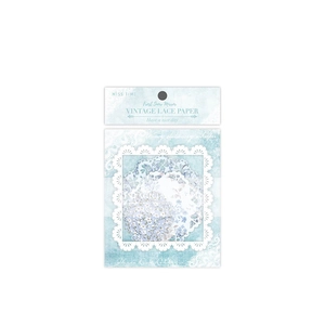 Pack de papier dentelle vintage blanc pour scrapbooking thème forêt et neige