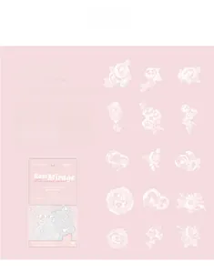 Dettaglio di 15 adesivi in PET a forma di rosa con finitura lucida per scrapbooking