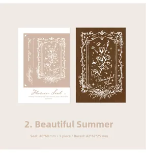 Detail of Twilight Seal vintage wooden stamp featuring rose and vine floral patterns