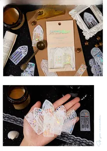 Adesivi per finestre gotiche con finitura a conchiglia iridescente per scrapbooking