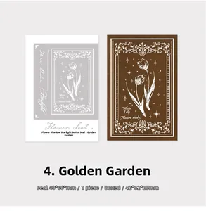 Detail view of Tulip Garden wooden stamp from the Flower Seal collection for DIY journals